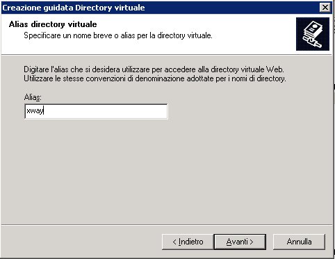 Configurazione directory virtuale - Alias