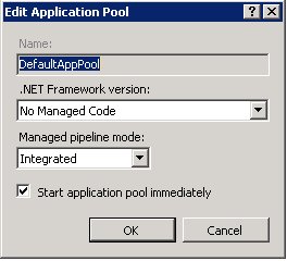 Default Application Pool - Basic Settings Detail