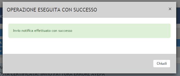 Esito inviato con successo
