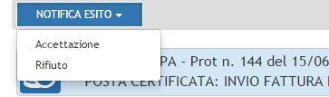 Notifica esito: Accettazione o Rifiuto