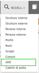 Pulsante per la ricerca AOO