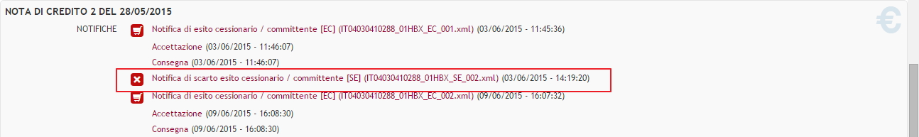 Scarto Esito Cessionario Committente
