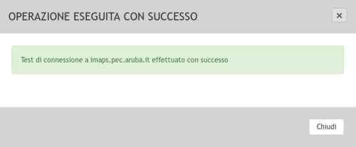 Test connessione esito positivo