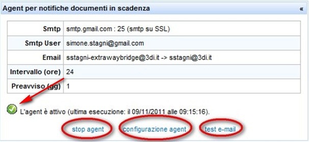 salva configurazione agent