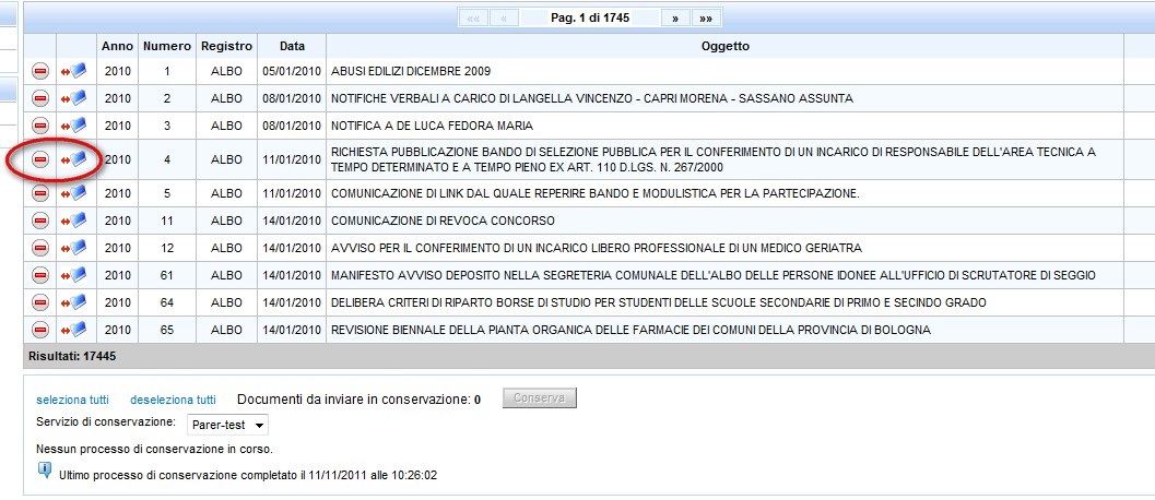 documento non inviabile in conservazione