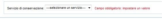 indicazione del servizio di conservazione utilizzato