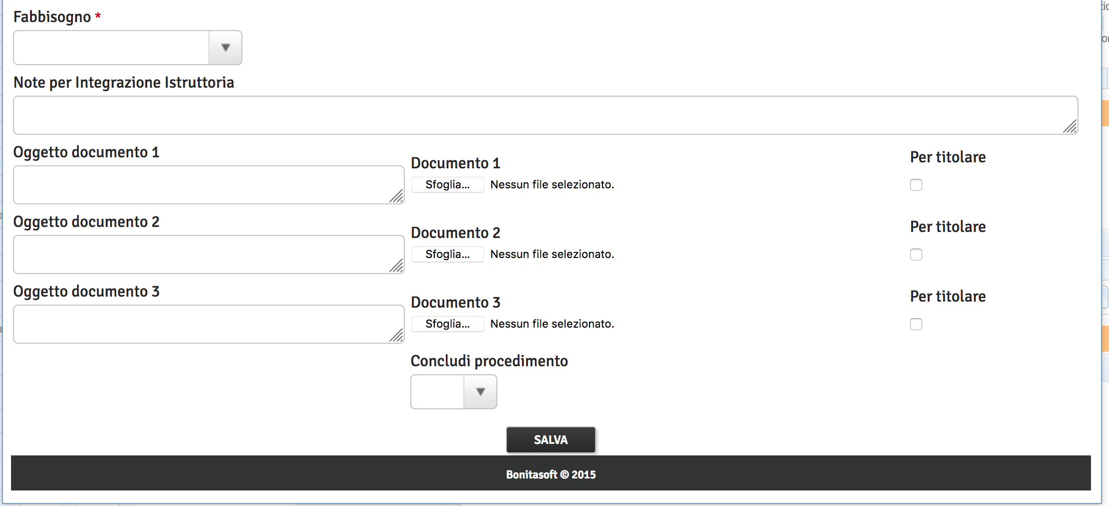 Feedback preliminare sulla completezza e ricevibilità della domanda