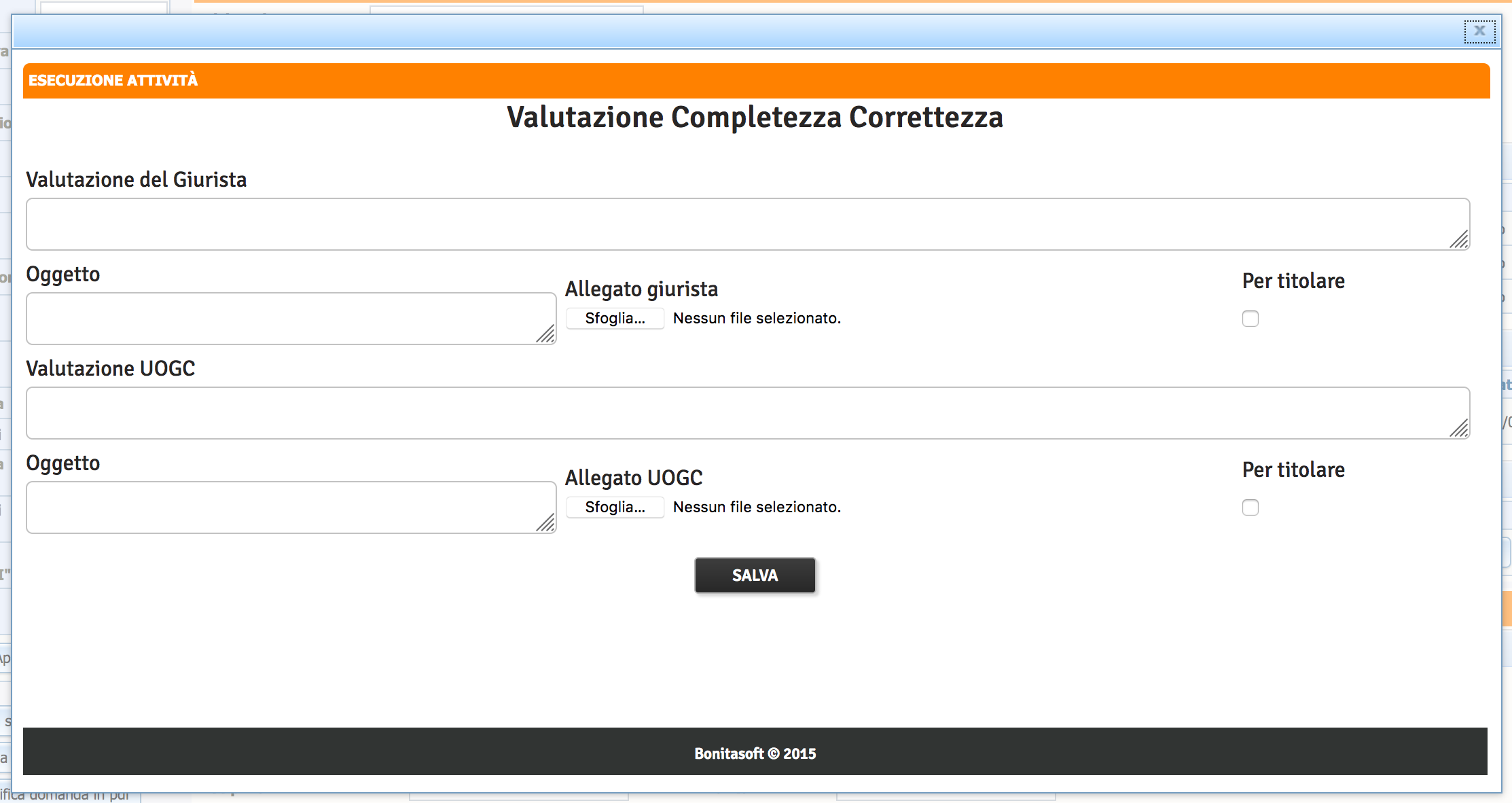 Inserimento eventuali pareri giurista e uocg