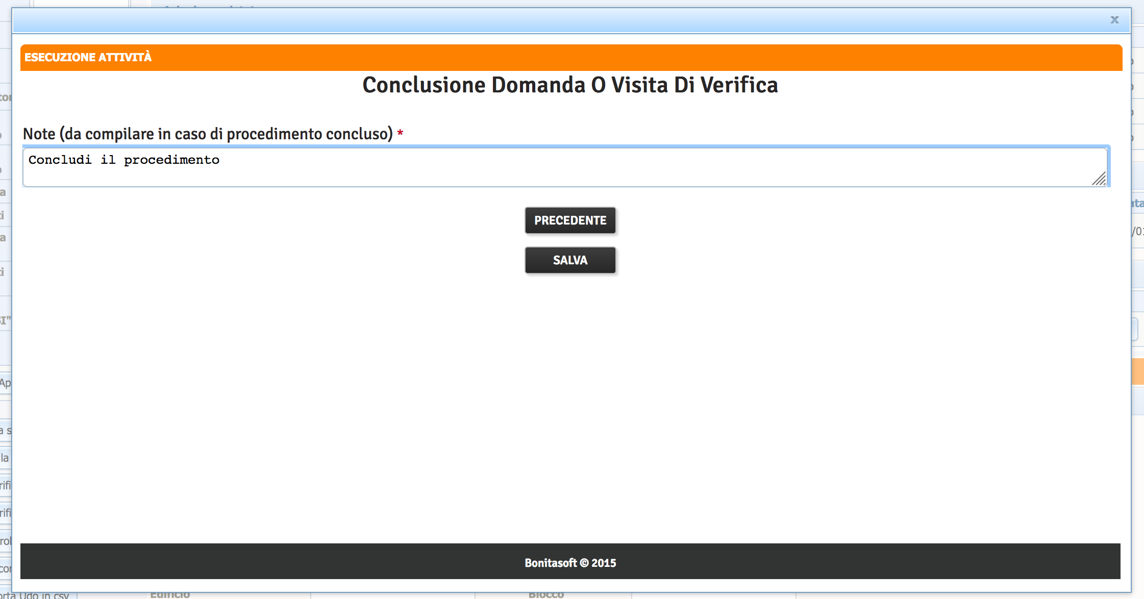 Nota conclusione procedimento