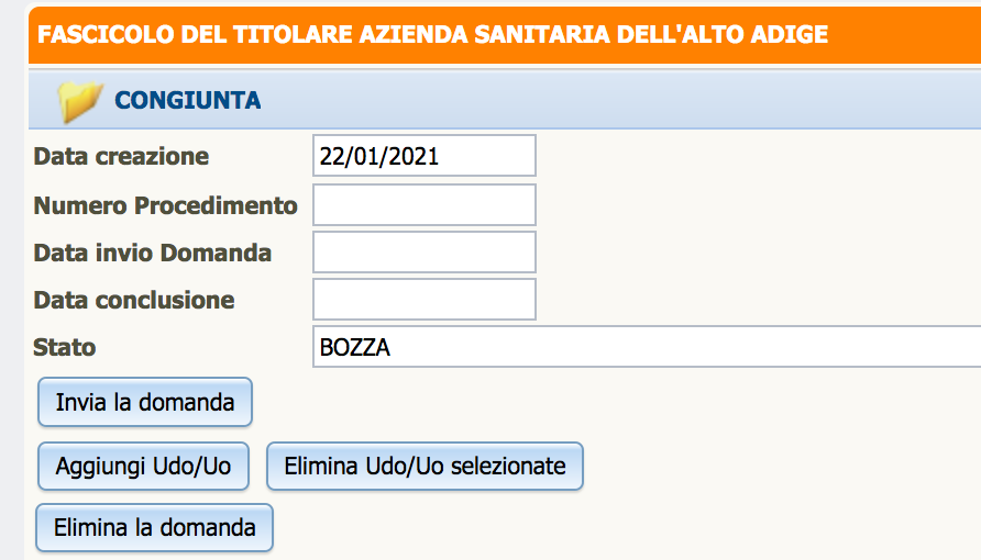 Invia la domanda