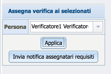 Invia notifica assegnatari requisiti