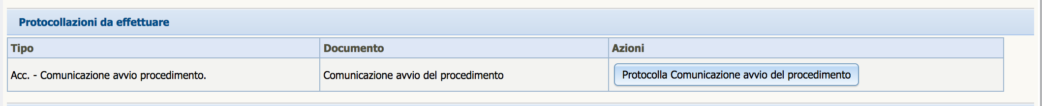 Protocolla lettera comunicazione avvio del procedimento