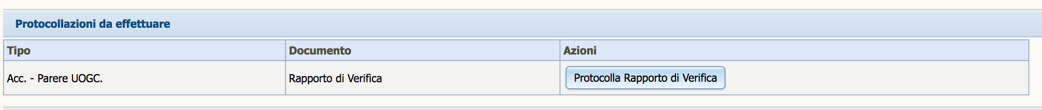 Protocolla rapporto di verifica
