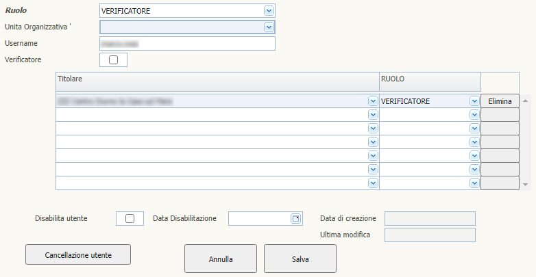 Registrazione Verificatore