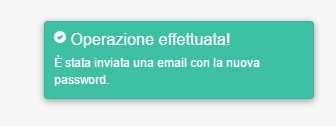 Reinvio Password effettuato