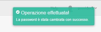 Cambio Password con successo