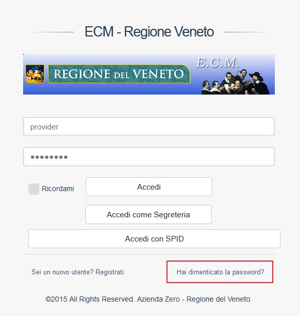 Hai dimenticato la password?