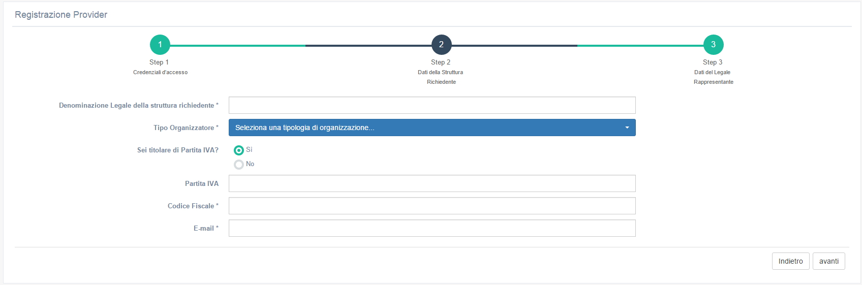 Sezione 2 Registrazione