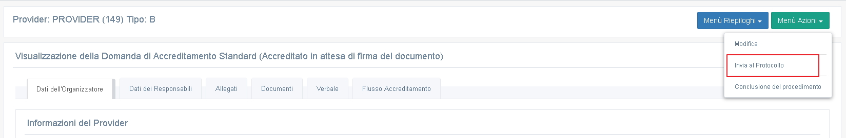 Richiesta di integrazioni - attesa di firma