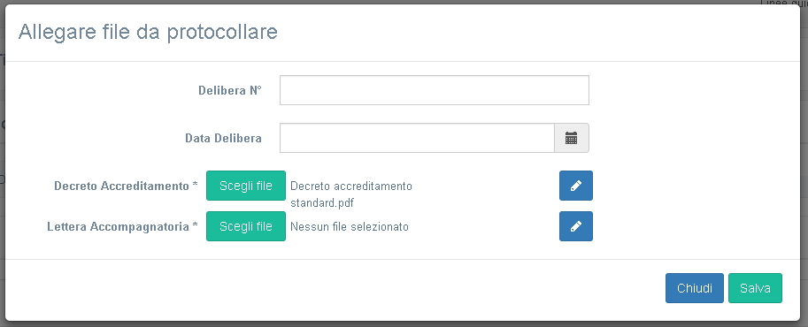 Caricamento file delibera firmato e invio al protocollo