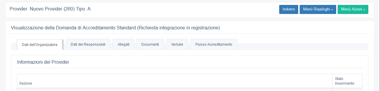 Richiesta di integrazione in registrazione