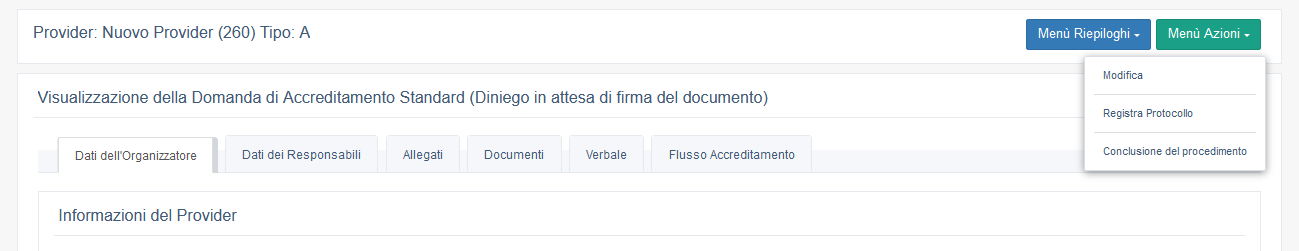 Diniego di accreditamento - attesa di firma