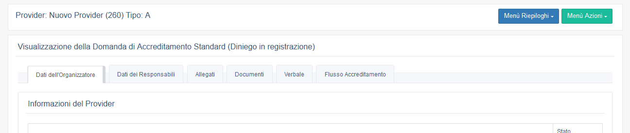 Stato diniego in registrazione