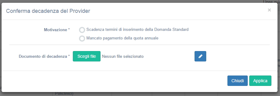 Maschera di blocco Provider