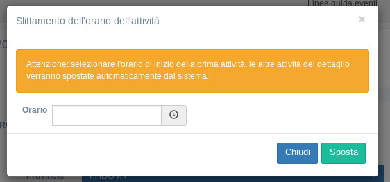 Slittamento dell'orario dell'attività