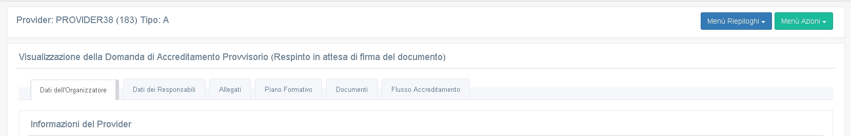 Diniego di accreditamento - attesa di firma