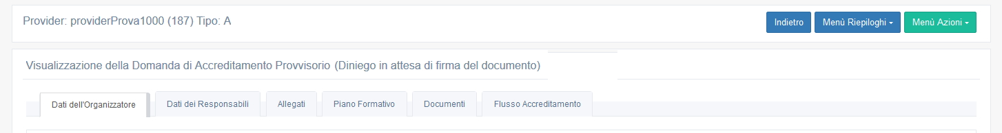 Diniego di accreditamento - attesa di firma