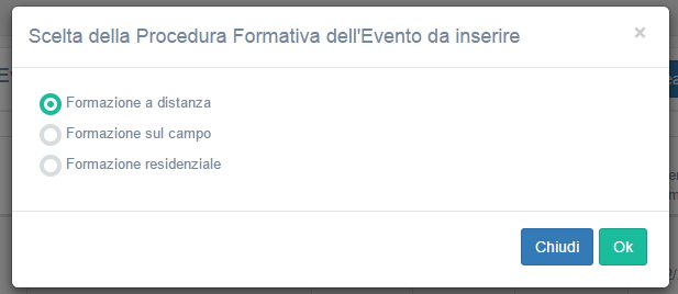 Formazione a Distanza - tipologia evento