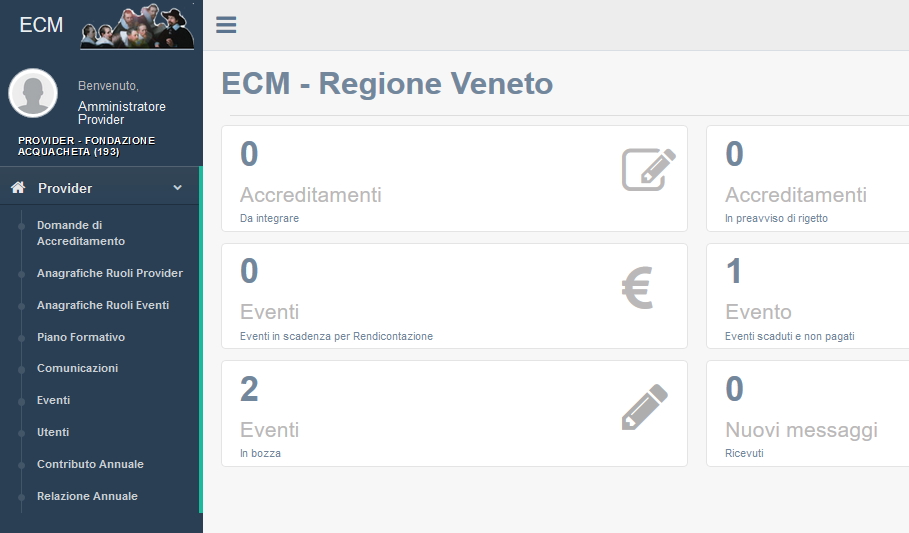 Sezione domande di accreditamento