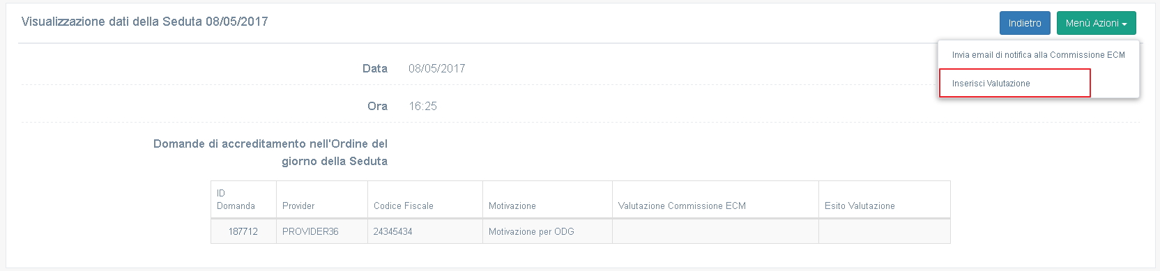 Inserisci valutazione