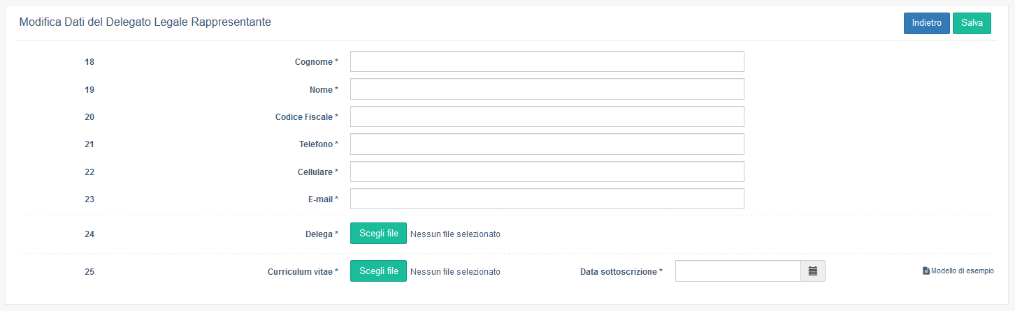 Registrazione Delegato Legale Rappresentante