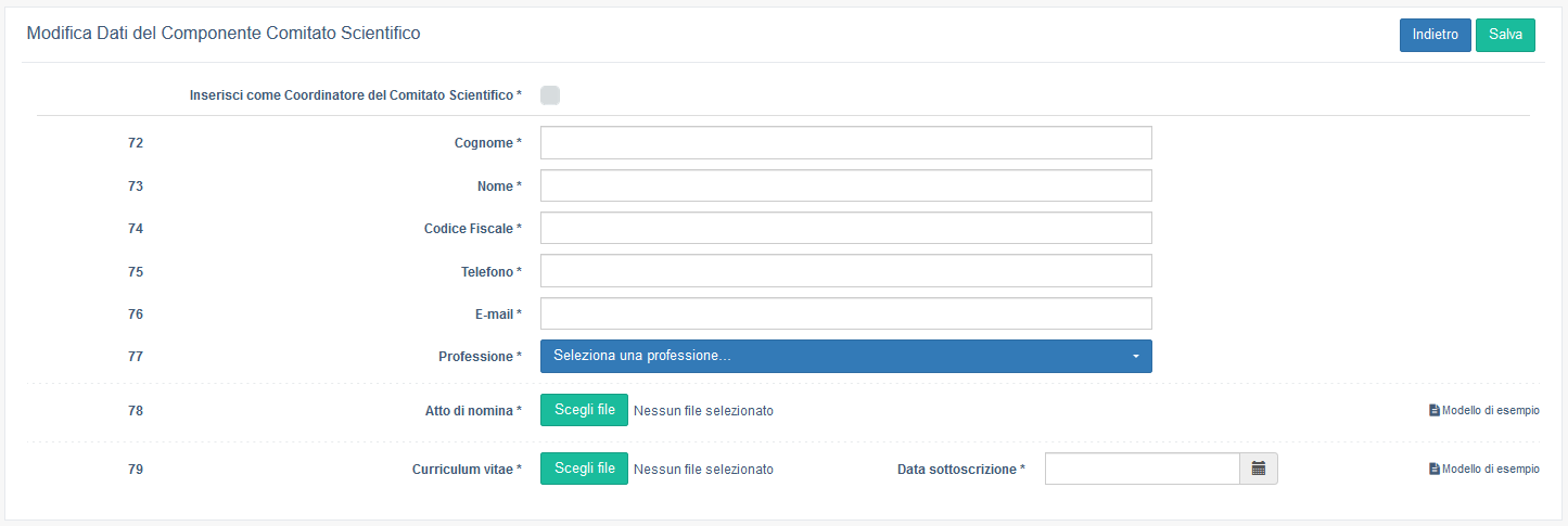 Componente comitato scientifico