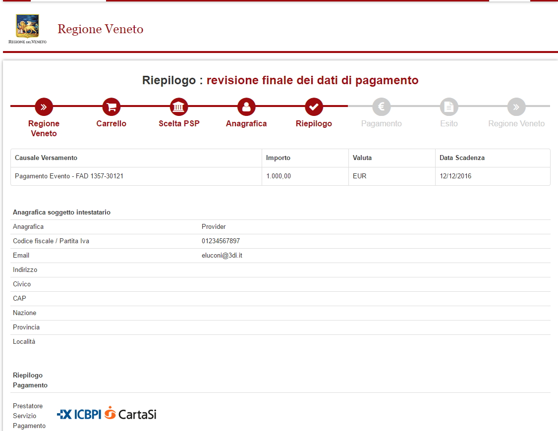 MyPay- Carta di credito