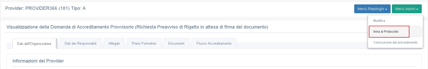 Richiesta di integrazioni - attesa di firma