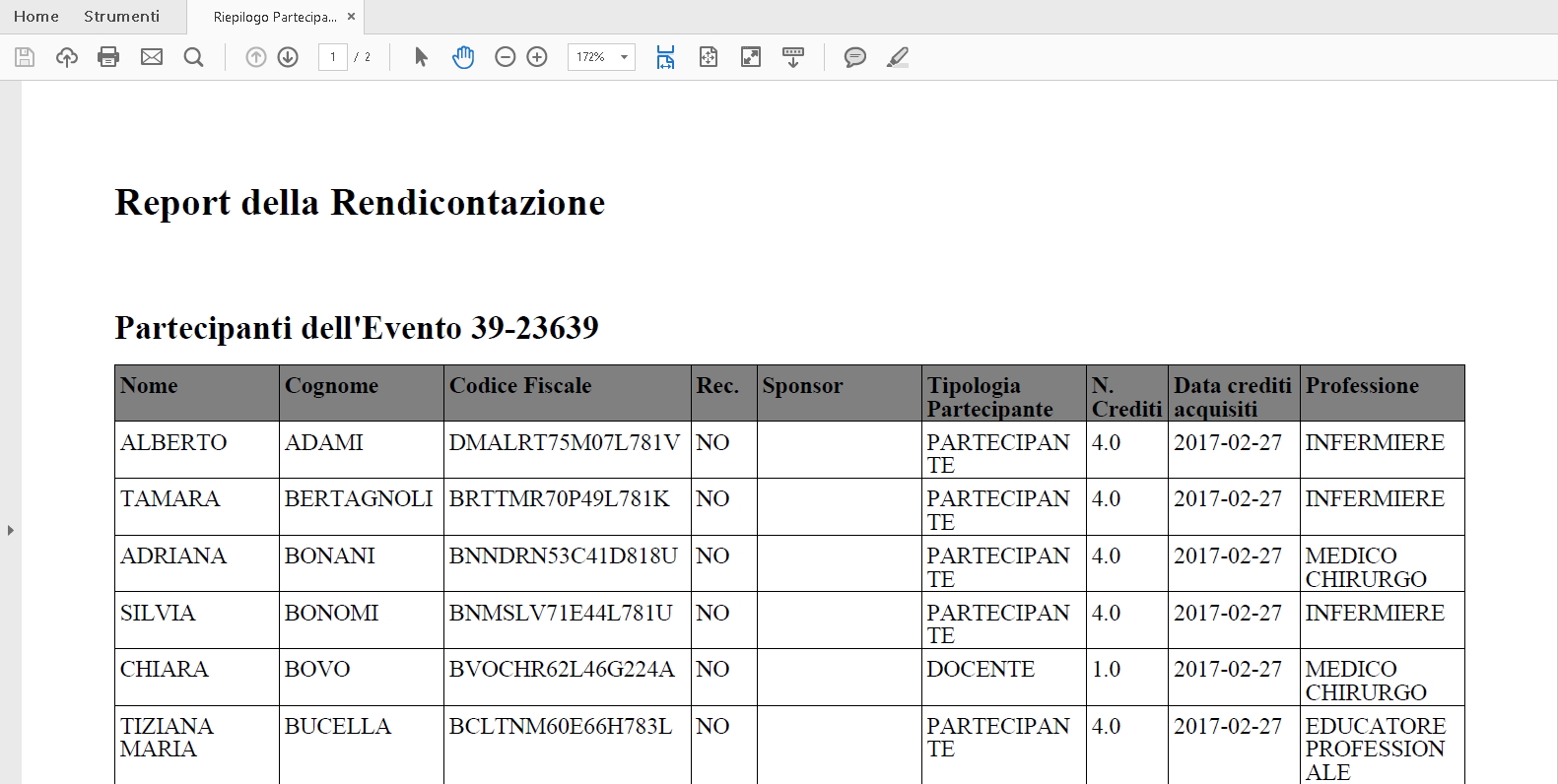 Pdf xml partecipanti