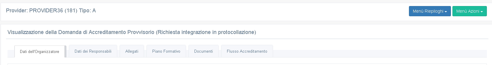 Richiesta di integrazione in protocollazione