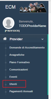 Menu Utenti