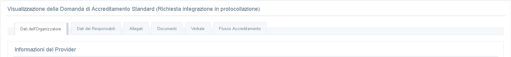 Richiesta di integrazione in protocollazione