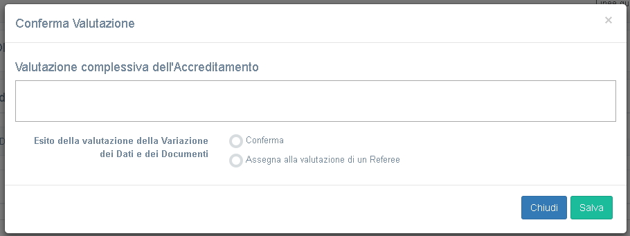 Conferma valutazione - Conferma o Assegna alla Valutazione di un Referee