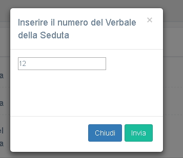 Inserimento numero verbale