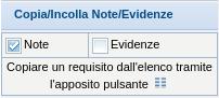 Inserimento note/evidenze e copia delle stesse