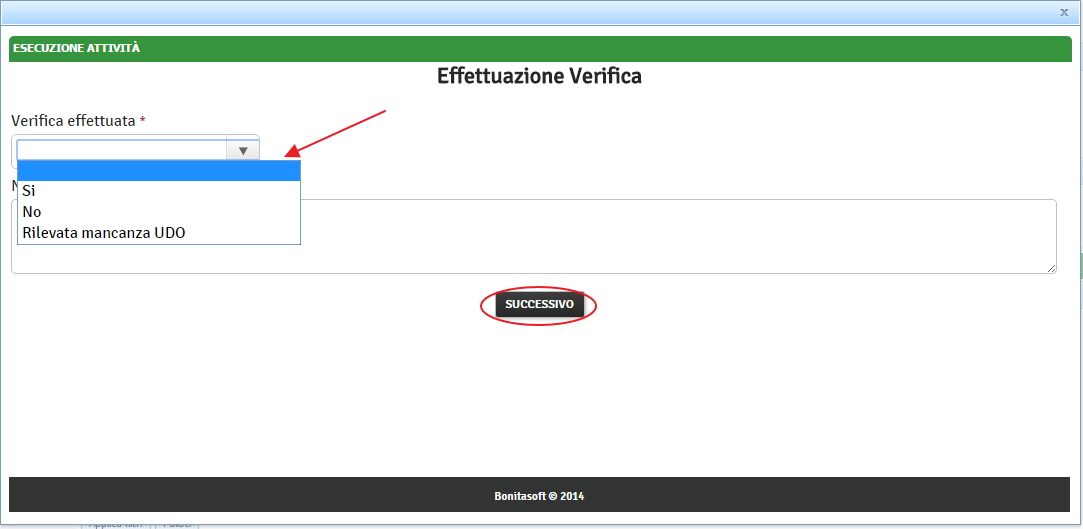 Effettuazione verifica