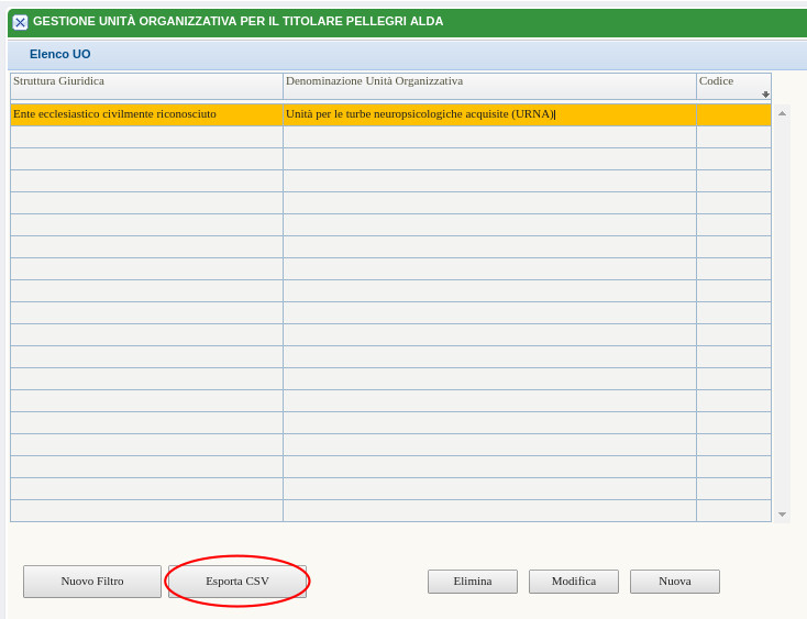 Estrazione CSV