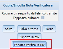 Esportazione Verifica in CSV