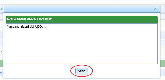 Note mancanza tipi UDO