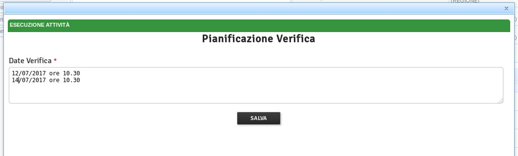 Pianificazione verifica